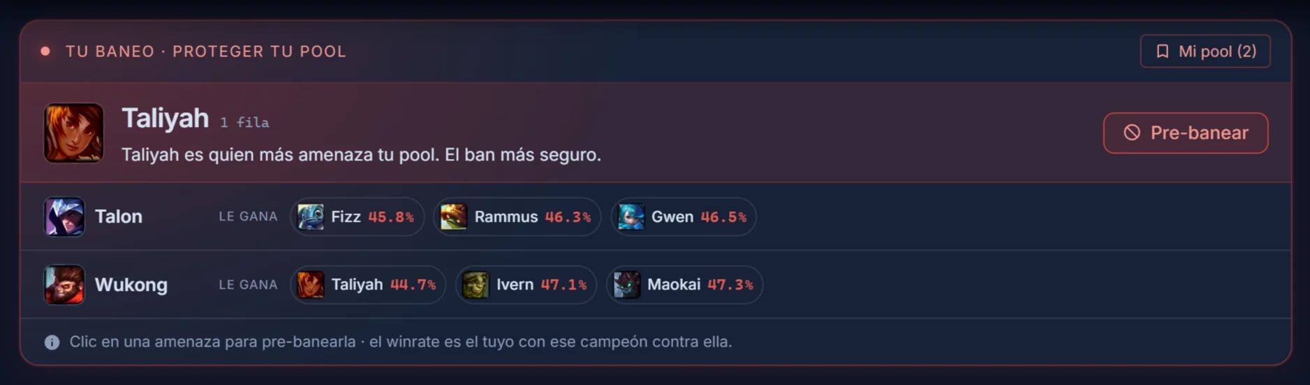 Sugerencia de baneo para proteger tu pool